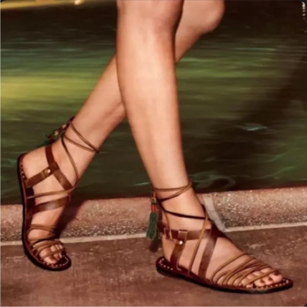 NWOT Free People Willow Wrap Sandals with Tassels